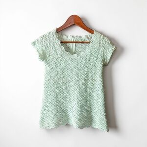 Anthro Sleeping on Snow Mint Textured Knit Top XS